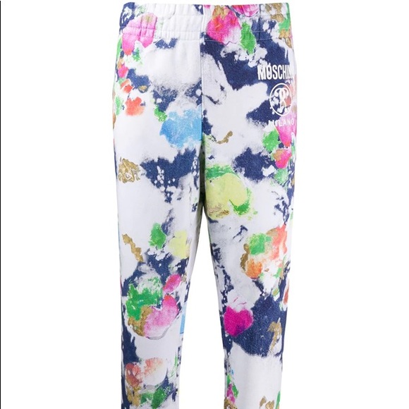 MOSCHINO Paint-print Tapered Jogger Bottoms